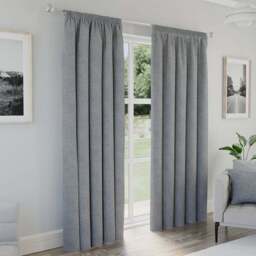 Enhanced Living Dallas Grey Thermal Blackout Pencil Pleat Curtains 117 x 229cm - Wilko - thumbnail 1