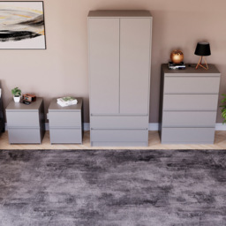 VIDA DESIGNS Denver Grey 4 Piece Bedroom Furniture Set - Wilko - thumbnail 6