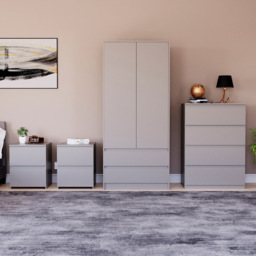 VIDA DESIGNS Denver Grey 4 Piece Bedroom Furniture Set - Wilko - thumbnail 3