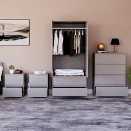 VIDA DESIGNS Denver Grey 4 Piece Bedroom Furniture Set - Wilko - thumbnail 5