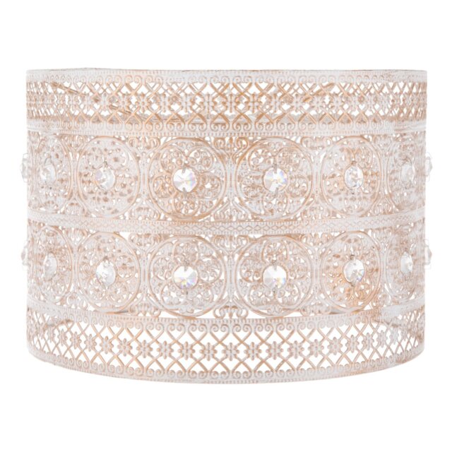 Washed White Cut Out Shade with Crystal Beads - Wilko - image 1