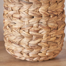 Pacific Lifestyle Zadi Natural Fabric Shade Tall Plaited Water Hyacinth Table Lamp - Size: 50 x 35 x 35cm - Brown - Wilko - thumbnail 5