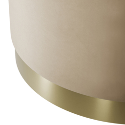 Lara Beige Velvet and Brushed Gold Large Pouffe - Cream - LPD Home - Wilko - thumbnail 4