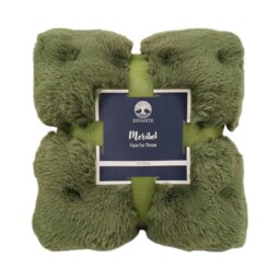 Meribel Faux Fur Throw Green - Divante - Wilko