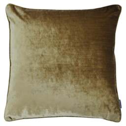 Paoletti Luxe Gold Velvet Piped Cushion - Size: 55 x 55 cm - Wilko