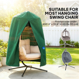 Outsunny Green Waterproof Garden Hanging Egg Chair Cover - Size: 190 x 128 x 128cm - Wilko - thumbnail 4
