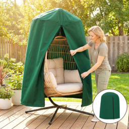 Outsunny Green Waterproof Garden Hanging Egg Chair Cover - Size: 190 x 128 x 128cm - Wilko - thumbnail 3
