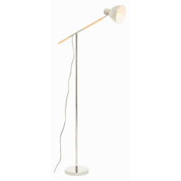 Premier Housewares Chrome Adjustable Floor Lamp - Size: 64 x 23 x 155cm - Silver - Wilko - thumbnail 3