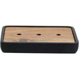 Wood Geo Soap Dish Black - Wilko - thumbnail 1