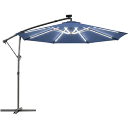 Outsunny Navy Blue 16 Solar LED Rotatable Cantilever Parasol with Protective Cover 3m - Wilko - thumbnail 1