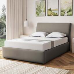 Artemis Home Bethany Double Light Brown Linen Upholstered Ottoman Bed - Wilko - thumbnail 1