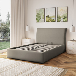 Artemis Home Bethany Double Light Brown Linen Upholstered Ottoman Bed - Wilko - thumbnail 3
