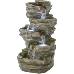 Garden Gear Cascading Rock Pool Water Feature with Light - Size: 101 x 56 x 47cm - Grey - Wilko - thumbnail 1