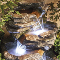 Garden Gear Cascading Rock Pool Water Feature with Light - Size: 101 x 56 x 47cm - Grey - Wilko - thumbnail 4