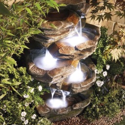 Garden Gear Cascading Rock Pool Water Feature with Light - Size: 101 x 56 x 47cm - Grey - Wilko - thumbnail 5