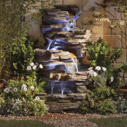 Garden Gear Cascading Rock Pool Water Feature with Light - Size: 101 x 56 x 47cm - Grey - Wilko - thumbnail 3