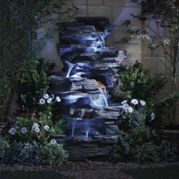 Garden Gear Cascading Rock Pool Water Feature with Light - Size: 101 x 56 x 47cm - Grey - Wilko - thumbnail 7