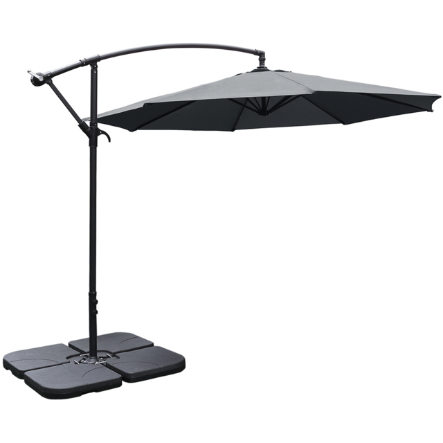 Living and Home Dark Grey Cantilever Parasol with Square Base 3m - Wilko - image 1