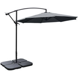 Living and Home Dark Grey Cantilever Parasol with Square Base 3m - Wilko