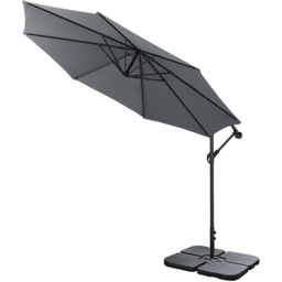 Living and Home Dark Grey Cantilever Parasol with Square Base 3m - Wilko - thumbnail 4