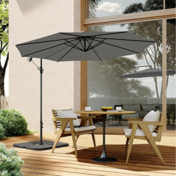 Living and Home Dark Grey Cantilever Parasol with Square Base 3m - Wilko - thumbnail 7