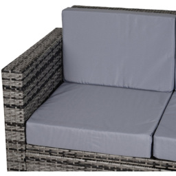 Outsunny 2 Seater Grey Rattan Padded Garden Loveseat - Wilko - thumbnail 4