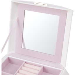 H&O Direct White Dome Jewellery Box with Handle - Size: 17 x 22.5 x 16cm - Wilko - thumbnail 5