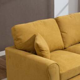 Artemis Home Lewiston 2 Seater Yellow Fabric Sofa Bed - Wilko - thumbnail 3