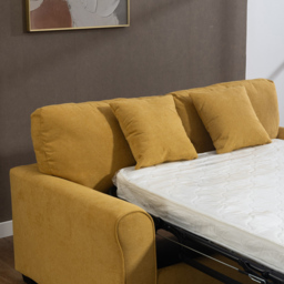 Artemis Home Lewiston 2 Seater Yellow Fabric Sofa Bed - Wilko - thumbnail 4