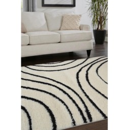 Homemaker Ivory and Black Isobar Snug Shaggy Rug 160 x 230cm - Multi - Wilko - thumbnail 5