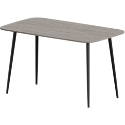 Living and Home 4 Seater Woodgrain Effect Dining Table Brown and Black - Grey + Black - Wilko - thumbnail 3