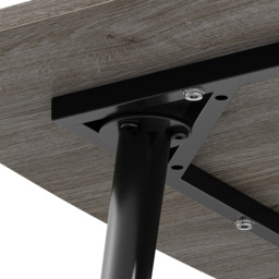 Living and Home 4 Seater Woodgrain Effect Dining Table Brown and Black - Grey + Black - Wilko - thumbnail 4