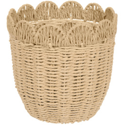 Set of 2 Aspen Scalloped Woven Planters - Brown - Wilko - thumbnail 4