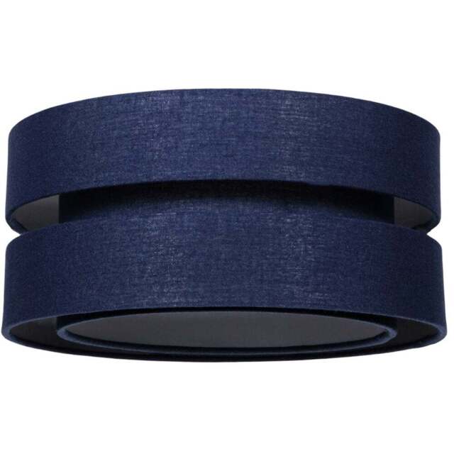 Happy Homewares 3 Tier Midnight Blue Linen Fabric Pendant Shade - Size: 17 x 35 x 35cm - Wilko - image 1