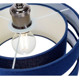 Happy Homewares 3 Tier Midnight Blue Linen Fabric Pendant Shade - Size: 17 x 35 x 35cm - Wilko - thumbnail 5