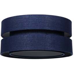 Happy Homewares 3 Tier Midnight Blue Linen Fabric Pendant Shade - Size: 17 x 35 x 35cm - Wilko