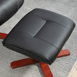 Portland Black Recliner Armchair with Footstool - Size: Single - Wilko - thumbnail 4