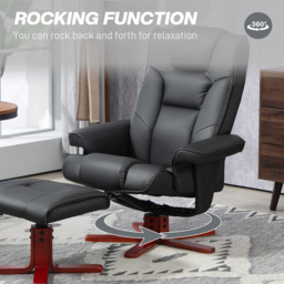 Portland Black Recliner Armchair with Footstool - Size: Single - Wilko - thumbnail 6