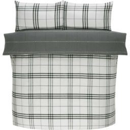 Rapport Home Harris Double Grey Check Duvet Set - Silver - Wilko - thumbnail 3