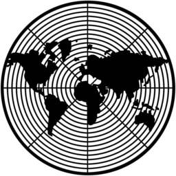 Decortie Black Minimalist Metal Modern Dart World Wall Art - Size: 60 x 60 x 4cm - Wilko - thumbnail 1
