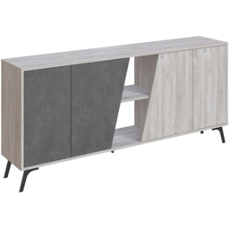 Decortie Fiona 4 Door 2 Shelf Ancient White and Retro Grey Sideboard - Size: 82 x 180 x 35.6cm - Multi - Wilko - thumbnail 3