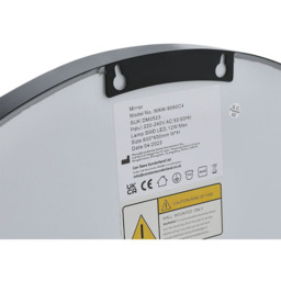 Living and Home Black Round Metal Frame LED Wall Mirror with Hanging Strap - Size: 60 x 60 x 4cm - Wilko - thumbnail 4