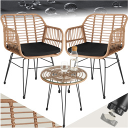 tectake Molfetta 2 Seater Nature Garden Bistro Set - Brown - Wilko - thumbnail 3