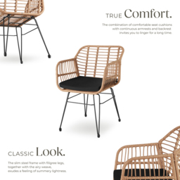 tectake Molfetta 2 Seater Nature Garden Bistro Set - Brown - Wilko - thumbnail 4