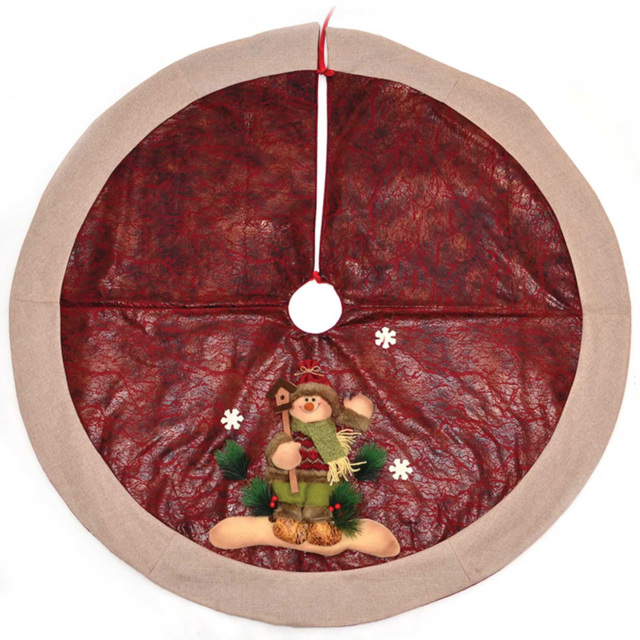 Shatchi Snowman Christmas Tree Skirt - Red - Wilko - image 1