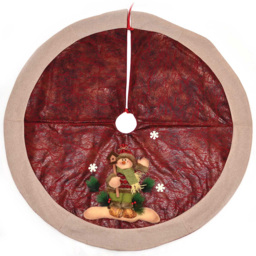 Shatchi Snowman Christmas Tree Skirt - Red - Wilko