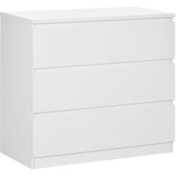 Portland 3 Drawer White Chest of Drawers - Wilko - thumbnail 3