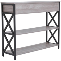 Living and Home 2 Drawer Narrow Wooden Console Table - Grey - Wilko - thumbnail 3