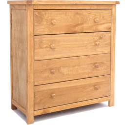 Lugo 4 Drawer Antique Wax Finish Chest of Drawers with Wood Knobs - Wilko - thumbnail 4