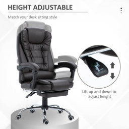 Portland Brown PU Leather Swivel Executive Office Chair - Size: 64 x 69 x 118cm - Wilko - thumbnail 6